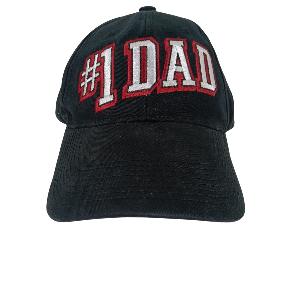 #1 DAD Hat Cap Strap Back Black Embroidered Dad Hat Fathers Day Baseball Mens